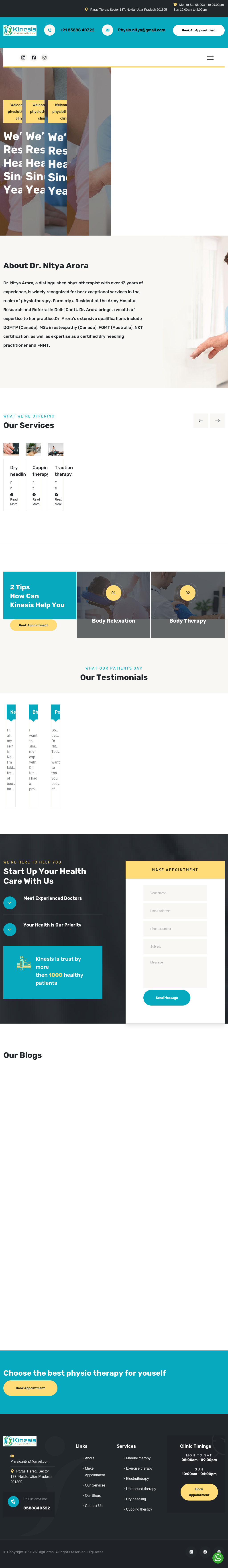 Thumbnail for http://kinesisphysiocare.com